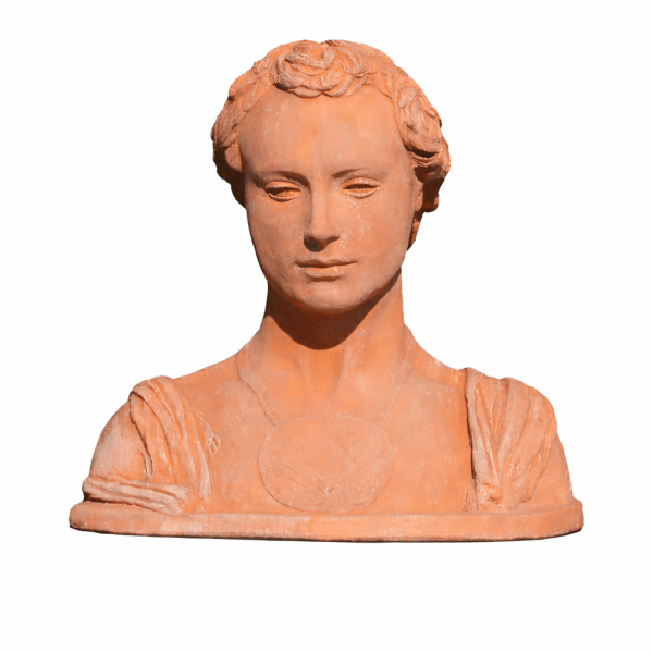 Büste des Condottiere Gattamelata nach Donatello – aus Impruneta-Terracotta, frostfest bis –30 °C